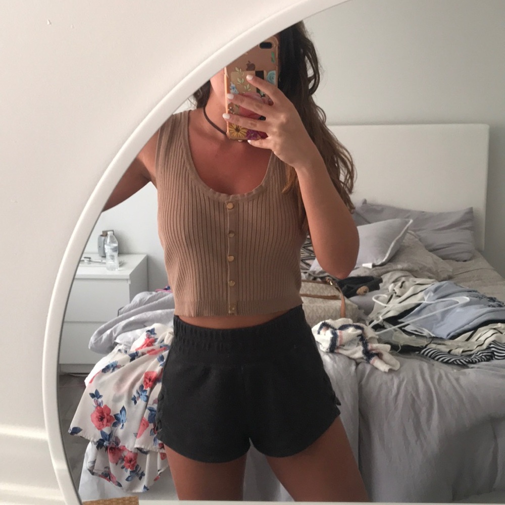 Love culture brown coffee crop top